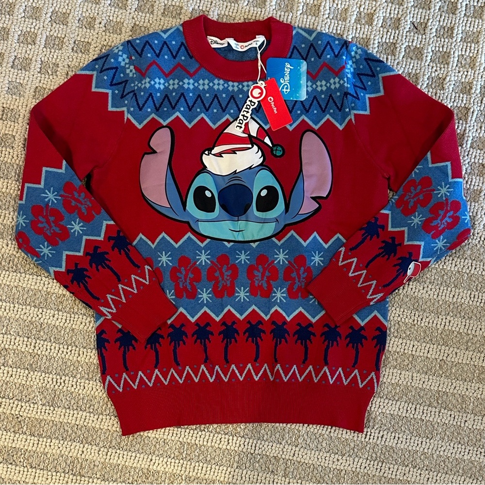 Disney Red and Blue Crewneck Sweater